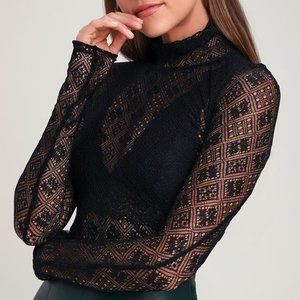Free People Sweet Memories Sheer Lace Top